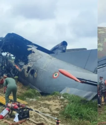 Avión militar de la India se estrelló mientras intentaba aterrizar en una base aérea al noreste del país